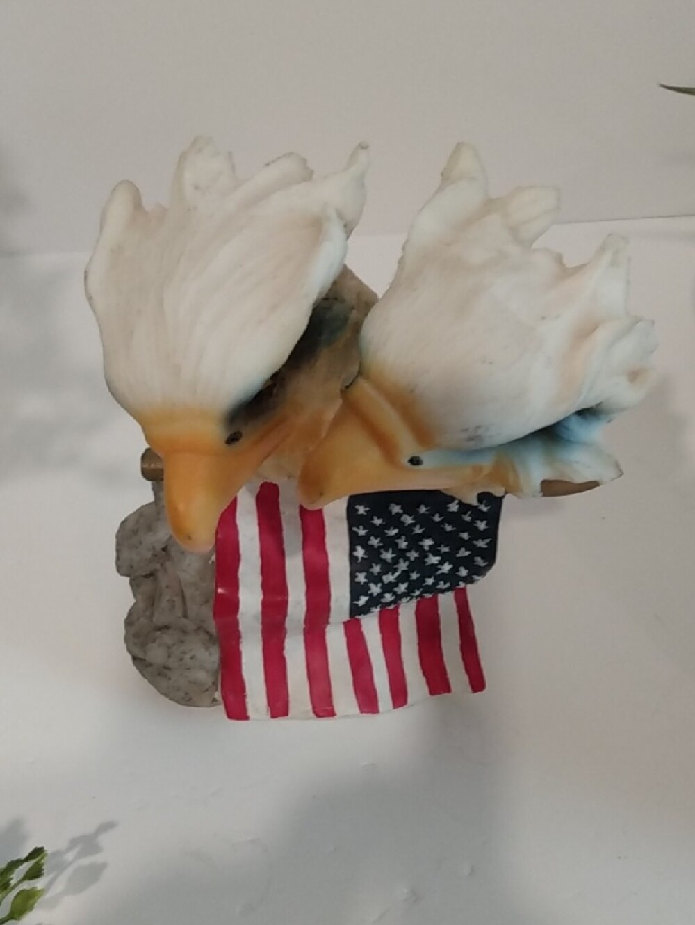 Patriotic Double Eagle Statue with American Flag - Picture 6 of 8